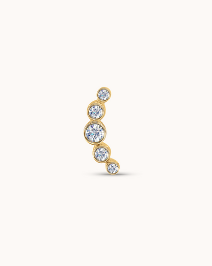 Fine 14K Gold & Lab-Grown Diamond Climber Bar Piercing Stud