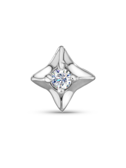 14K Gold & Lab-Grown Diamond Star Piercing Stud