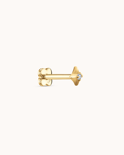 14K Gold & Lab-Grown Diamond Star Piercing Stud