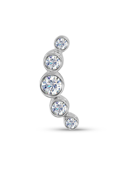 14K Gold & Lab-Grown Diamond Curve Bar Piercing Stud