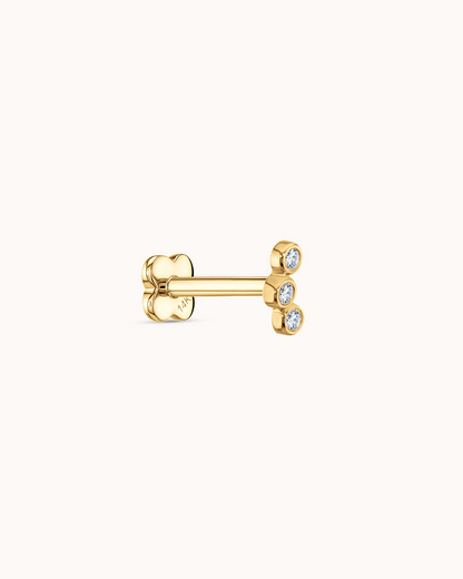 14K Yellow Gold & Lab-Grown Diamond Curve Bar Piercing Stud