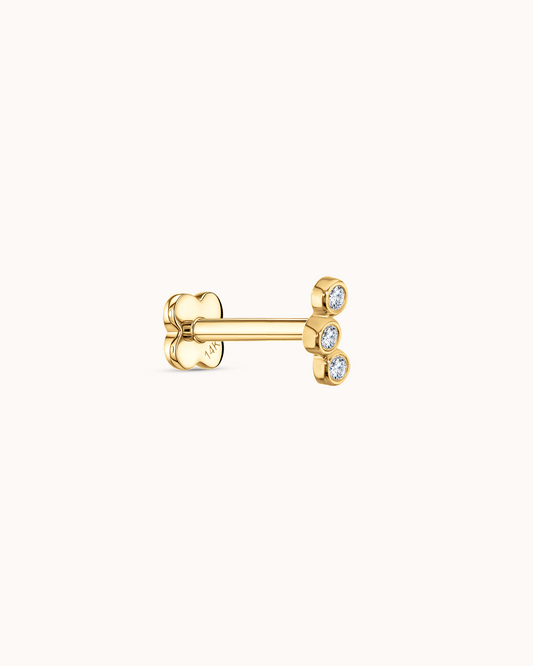 14K Yellow Gold & Lab-Grown Diamond Curve Bar Piercing Stud