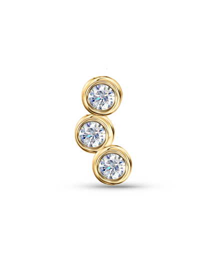 14K Yellow Gold & Lab-Grown Diamond Curve Bar Piercing Stud