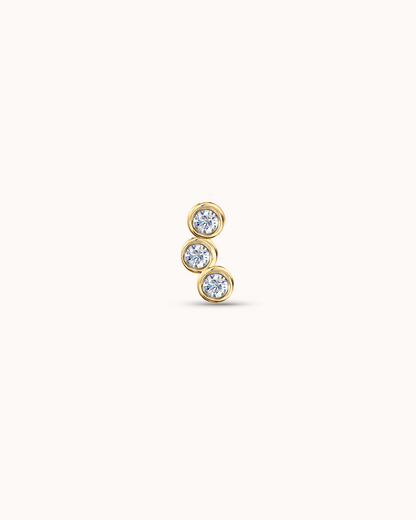 14K Yellow Gold & Lab-Grown Diamond Curve Bar Piercing Stud