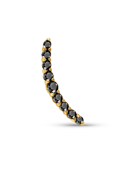 14K Gold Pavé Curve Bar Piercing Stud