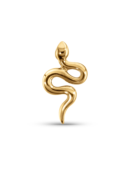 14K Gold Snake Piercing Stud