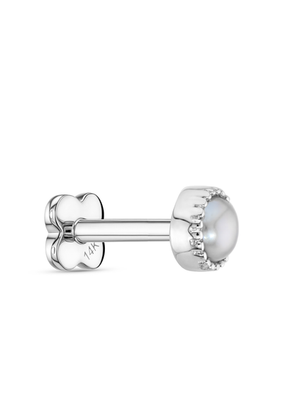 Fine 14K Gold & Freshwater Pearl Round Bezel Piercing Stud