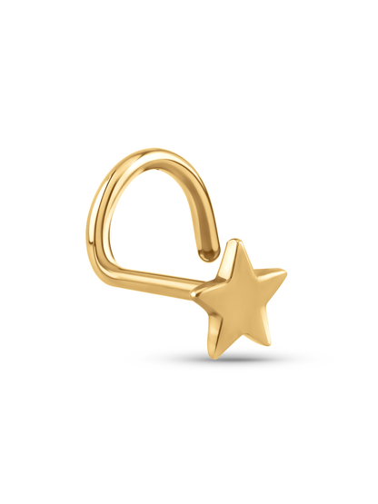 14K Gold Star Nose Stud