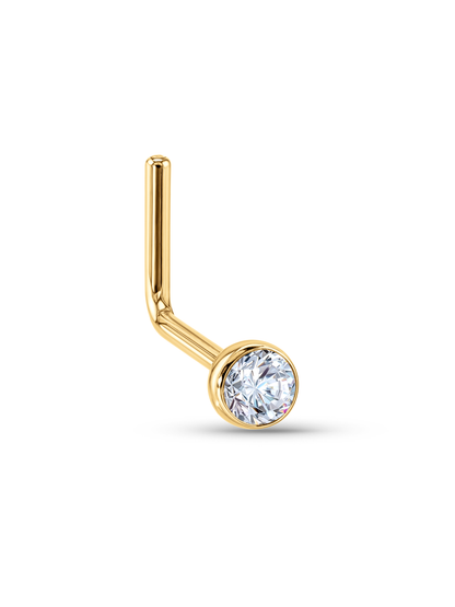 Fine 14K Gold Crystal Nose Stud