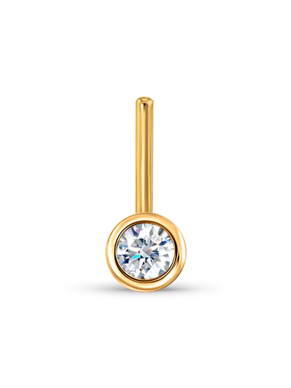 14K Gold & White Topaz Nose Stud