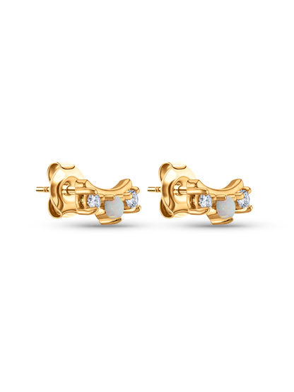 Polaris Curved Opal Studs in Gold