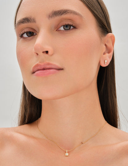 Polaris Double Dot Opal & Crystal Studs In Gold