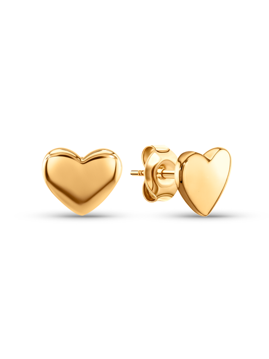 Hearts Studs In Gold