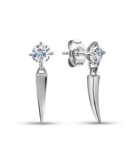 Tusk Curved Studs In Silver