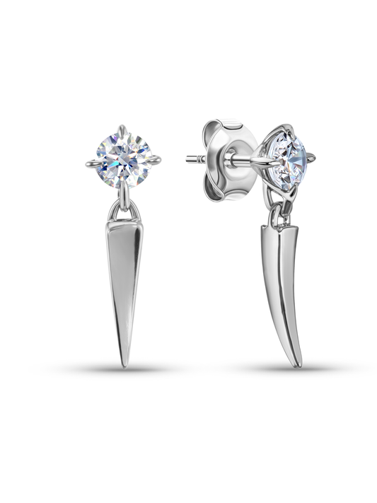 Tusk Curved Studs In Silver
