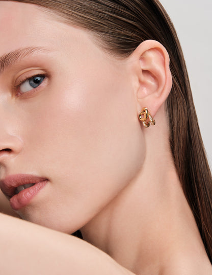 Entwined Knot Studs In Gold