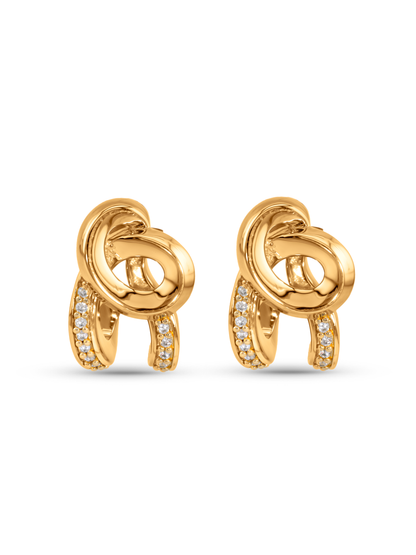 Entwined Knot Studs In Gold