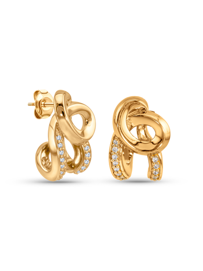 Entwined Knot Studs In Gold