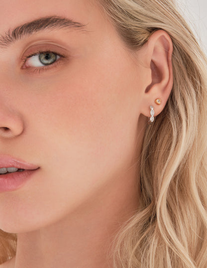 Triangle Crystal Studs In Gold