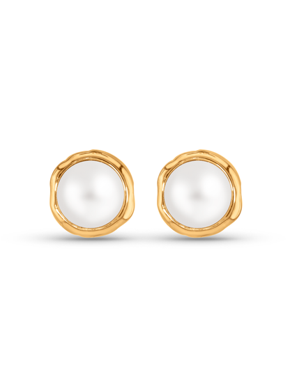 Aurum Freshwater Pearl Studs In Gold