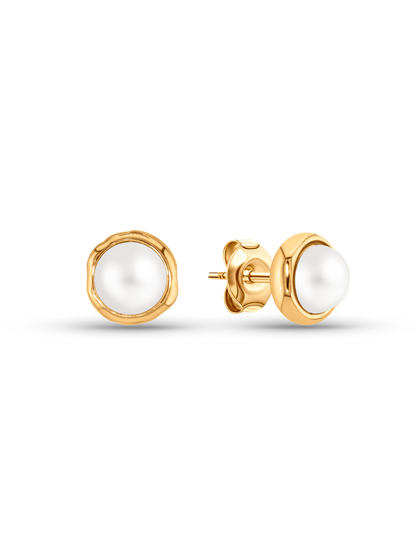Aurum Freshwater Pearl Studs In Gold