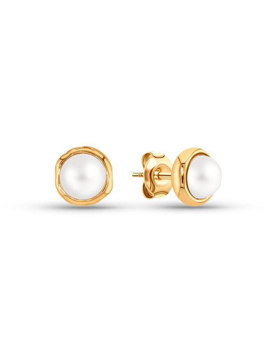 Aurum Freshwater Pearl Studs In Gold