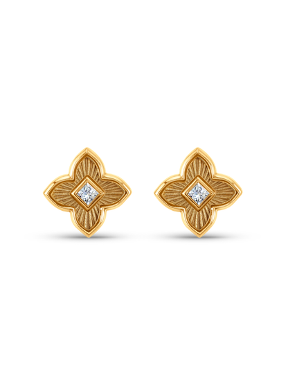 Primrose Clover Studs In Gold