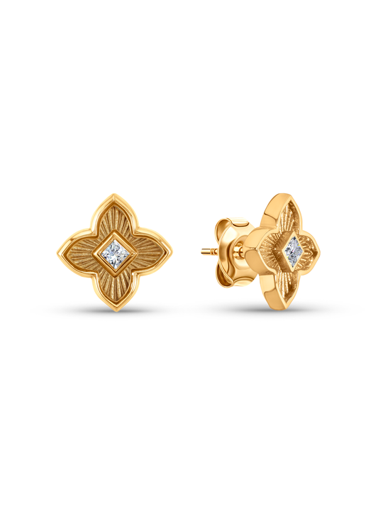 Primrose Clover Studs In Gold