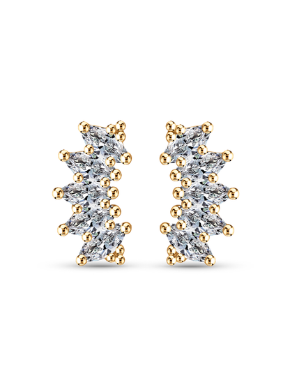 Curved Micro Climber Studs In Gold