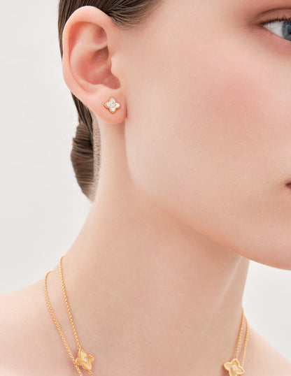 Primrose Mother-Of-Pearl Studs In Gold