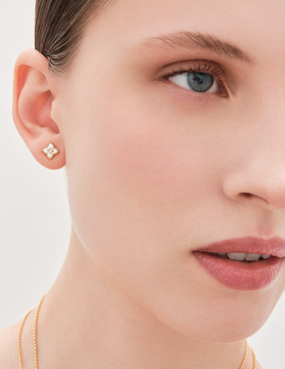 Primrose Mother-Of-Pearl Studs In Gold