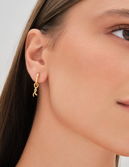 Amulet Snake Drop Hoops In Gold