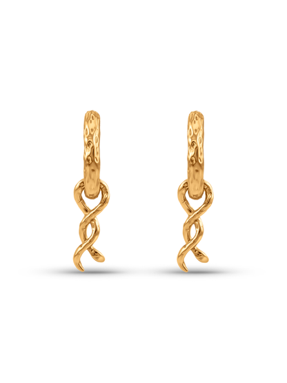Amulet Snake Drop Hoops In Gold