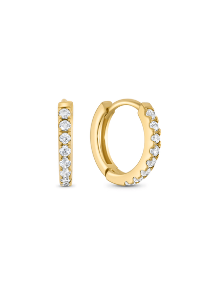 [New] 925 MED SIMPLE PAVE HUG ER