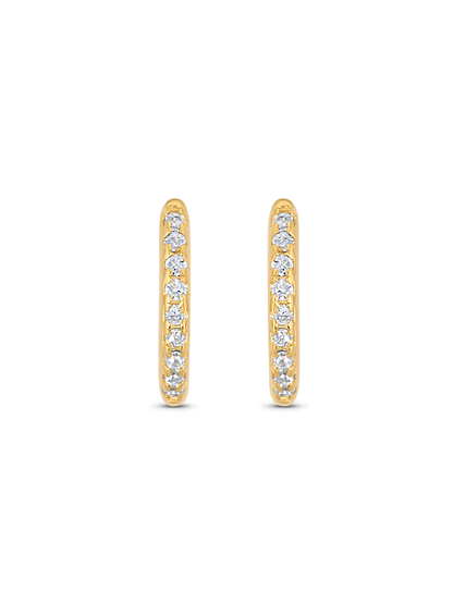 Crystal Medium Pavé Huggies In Gold