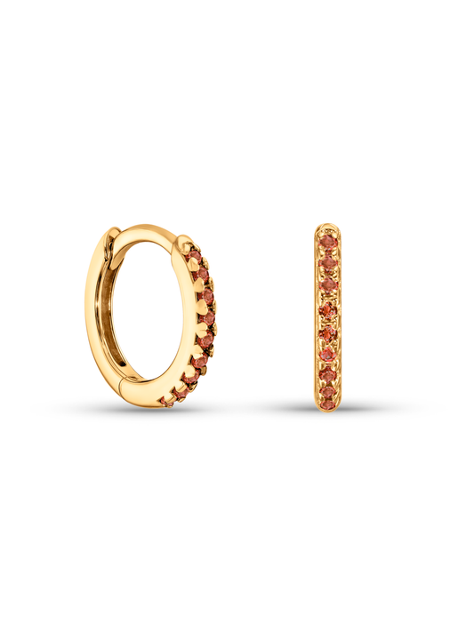 Amulet Red Pavé Huggies