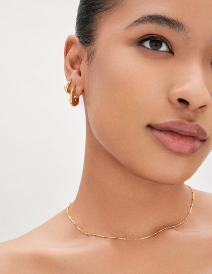 Aurum Mini Molten Hoops In Gold