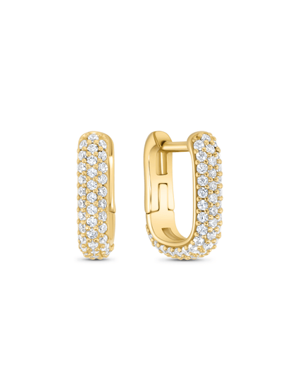 Rounded Mini Pavé Huggies In Gold