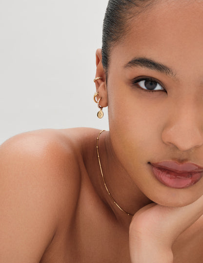 Polaris Star Coin Drop Hoops In Gold