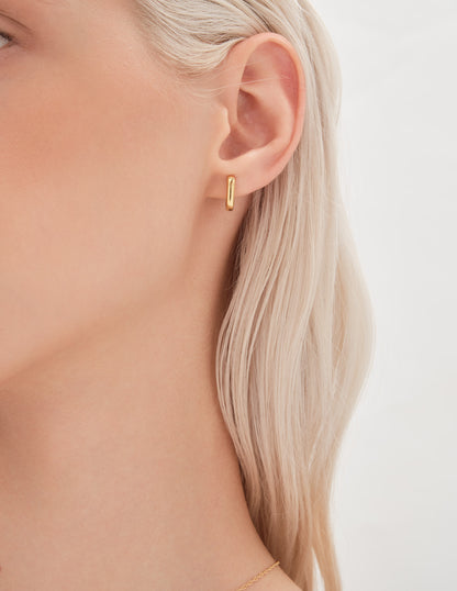 Seamless Rectangular Earrings in Gold
