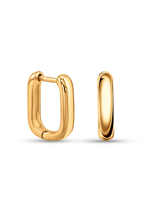 Seamless Rectangular Earrings in Gold