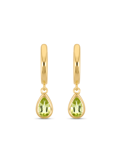 Peridot August Birthstone Hoops In Gold