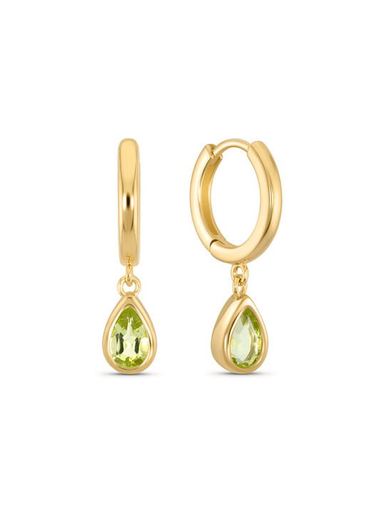 Peridot August Birthstone Hoops In Gold