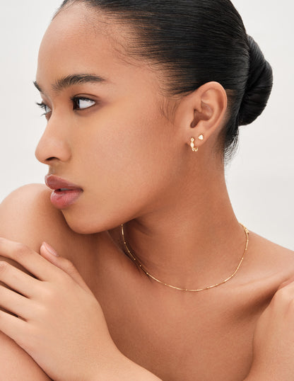 Triple Navette Huggies In Gold