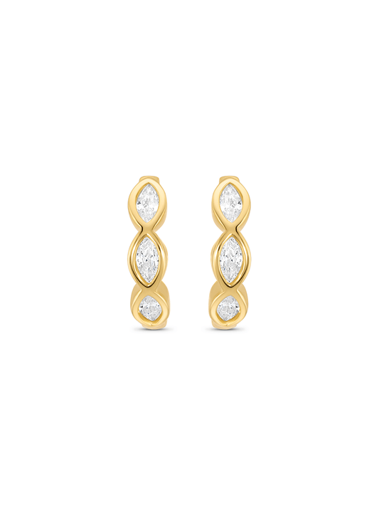 TRIPLE NAVETTE HUGGIES IN GOLD
