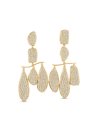 Icons Pavé Drop Earrings In Gold
