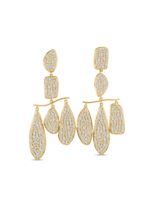 Icons Pavé Drop Earrings In Gold
