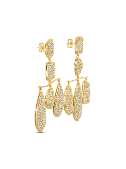 Icons Pavé Drop Earrings In Gold