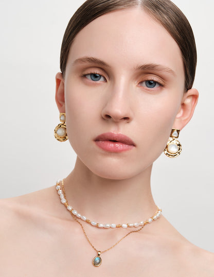 Aurum Mother-Of-Pearl Drop Earrings In Gold