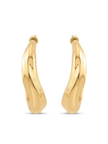 Fluidity Chain Hoops In Gold